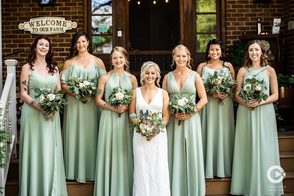 beautiful bridesmaids at the barn