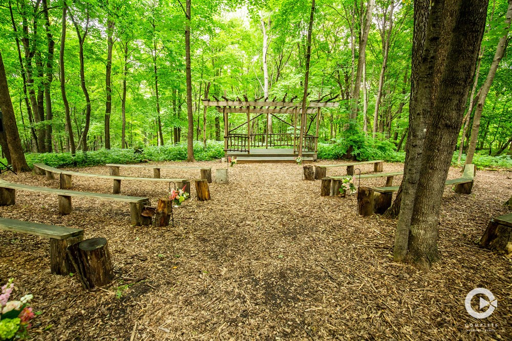 ceremony site in an apple orchard